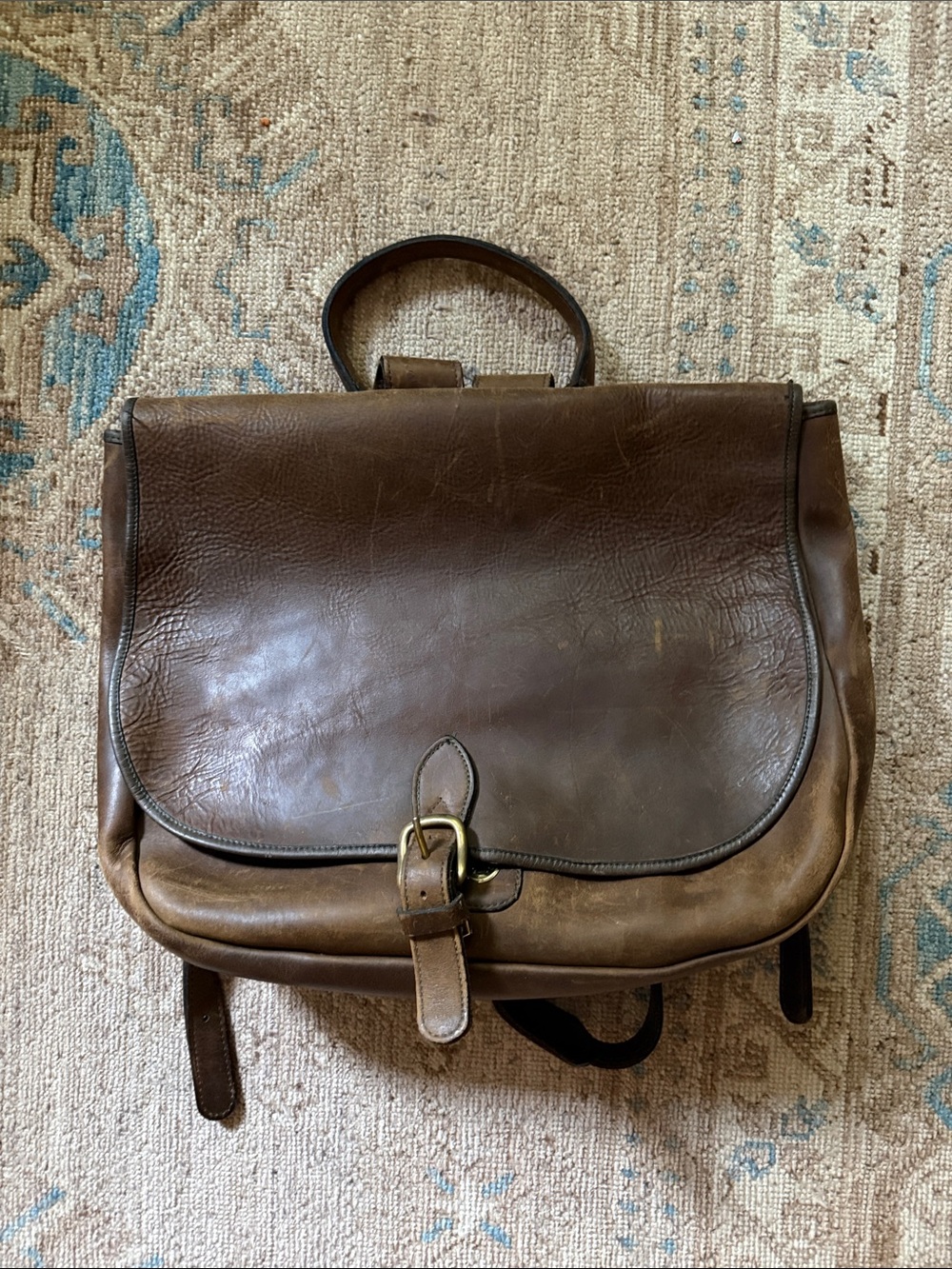 Ralph Lauren Purple Label Brown Leather Messenger Bag